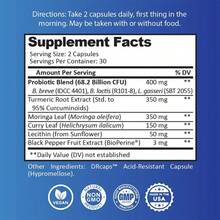 120 Capsules - Gut Health Supplement - With Probiotics, Turmeric, Moringa Leaf - Support Digestive & Weight Mangament - 1 Bottle - View 2