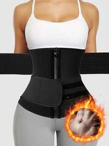1 Piece Of Women's Sports Belt, Women's Waist Training Belt, Abdominal And Waist Shaping Corset, Women's Belt Trimmer, Women's Belt, Abdominal And Waist Body Harness, Sauna Abdominal Belt, Exercise Belt, Abdominal Training Tools, Shapeshifter, Exercise Belt, Abdominal Training, Tight Chest Clothing Belt, Women's Abdominal Control Belt, Yoga Running Belt, Give Gifts To Friends - Black - View 11