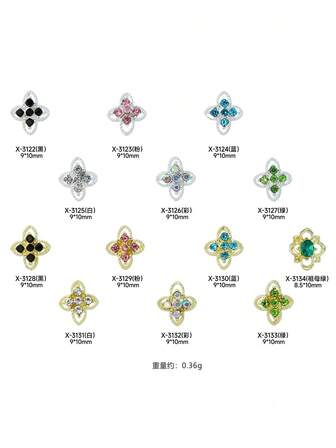 10Pcs Square Gold And Silver Hollow Multicolor Diamond Nail Art Jewelry Diy Nail Art Decoration Light Luxury Style Nail Art Flash Exquisite Simple Versatile Nail Art Diamond Jewelry Suitable For Women And Girls Nail Art Supplies Nail Accessories Nails Nail Charms Nail Gems