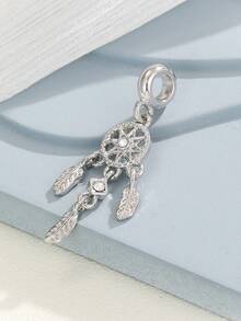 1pc Minimalist Fashionable Hollow Floral Inlaid Pendant, DIY Bracelet, Necklace, Pendant, Charm, Earring, Creative DIY Accessory - Multicolor - View 3