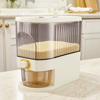 Living And Home 5/10KG Airtight Large Capacity Rice Dispenser,Food Storage Container,Kitchen Storage Organizer,Large Grain Container Storage With Lid Measuring Cylinder Moisture Proof Household Cereal Dispenser Bucket For Kitchen Soybean Corn