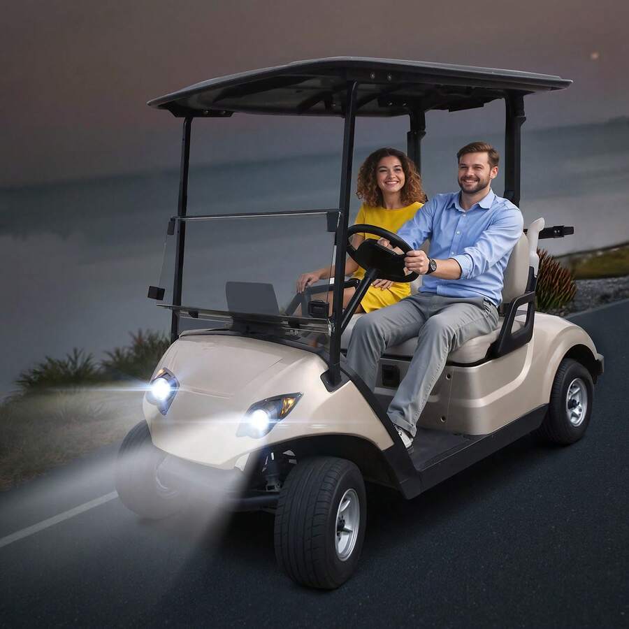 Golf Cart Light Kit, 12 Volt, Street Legal LED Headlight And Taillight Kit With Wiring Harness, Turn Signals, Hazard Light, Switch Horn, Brake Pad, Zip Ties, ABS Housing, For Yam Aha G29 2007-Up - For  G29 2007-up - View 1