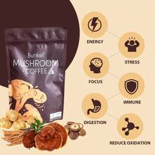 Bunkell 6 In 1 Supplement - Energy & Focus Supports - Mushroom Coffee Powder, Less Caffeine For Sleep - 1瓶 - 查看 3