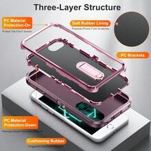 Funda para iPhone 6 Plus y 7 Plus y 8 Plus Capa Case - Soporte Incorporado con Dos Protectores de Pantalla - Rosa - Rosa - Ver 5