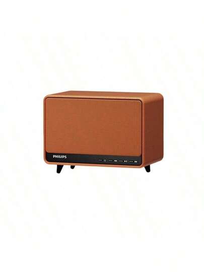 PHILIPS The TAS6500 High-Quality Retro Bluetooth Speaker Features A Classic Design And Dynamic Light Effects, Adding Style And Dynamism To Your Home. Convenient Buttons On The Speaker Allow For Easy Control Of Music And Calls. Automatic Pairing And Power-Off Functions Provide Peace Of Mind And Practicality. (Orange Color)