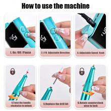 Lixadeira de Unhas Elétrica Profissional, Kit de Grooming de Unhas Portátil Sem Fio com Bits de Lixamento, Lixa de Unhas Recarregável de 45.000 RPM, Adequada para Unhas Acrílicas, Polimento de Gel, Produtos de Cuidados com as Unhas, Ferramentas de Unhas, Uso Profissional e Doméstico, Presente para Professores, Médicos, Família, Amigos, Todas as Ocasiões