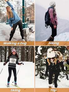 Thick Soft Criss-Cross Waist Black Slimming Warm Fleece Pants, Slimming Soft Pants For Sports, Running, Yoga, Women, Winter Warm V-Shaped Waist Slimming Yoga Leggings, Suitable For Cold Winter, Applicable To Snow Cold - Black - View 6