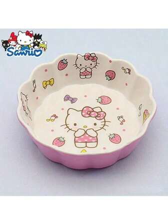 Sanrio Hello Kitty porslinsset, kreativt porslin lämpligt för hem och kök, inklusive skålar för snacks/sallader, matbehållare, små soppskålar, perfekt för camping, picknick, familjesammankomster, havregryn, sallader, soppor - viktiga köks- och matartiklar, picknicktillbehör, porslin med tecknadstema, lätt att rengöra