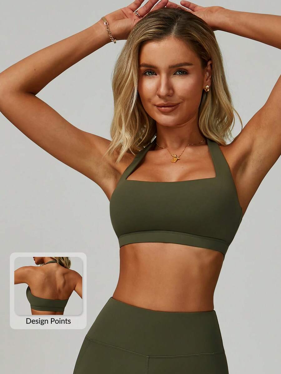 MASKERT Áo hai dây nữ, áo hai dây thể thao, áo hai dây yoga, áo hai dây thể thao chạy bộ ôm sát, áo hai dây tập thể dục co giãn cao, thoải mái và thân thiện với da, phù hợp cho mặc ở nhà và thư giãn mùa xuân. - màu xanh lá - Xem 1