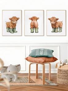 3 bức tranh in hình bò cao nguyên, tranh trang trí bò cao nguyên màu xanh lá cây nhạt, tranh màu nước hình bò cao nguyên làm quà tặng, tranh in chủ đề nông trại, trang trí tường chủ đề tựu trường, quà tặng ngày lễ, trang trí phòng ngủ, trang trí phòng khách, trang trí văn phòng, trang trí lớp học, tranh treo tường, trang trí nhà cửa, trang trí phòng, tranh canvas, poster, tranh có khung, có nhiều lựa chọn khung. - Nhiều màu - Xem 5