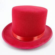 Classic Vintage Black Top Hat,Felt Texture,Durable Polyester Material,Solid Color Hard Top,Retro Formal Style,Suitable For Halloween,Steampunk Party,Formal Dance,Men's Formal Occasions,Cosplay Events,Retro Themed Gatherings - Multicolor - View 16