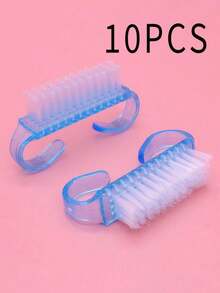 指甲清洁刷，用于清洁指甲，钩针编织刷头，符合人体工学的粉色手柄，小型除尘刷，去除指甲灰尘，塑料清洁刷，美甲沙龙清洁工具，除尘小刷，非常适合美甲和足疗，高效清洁手指和指甲，无异味