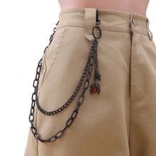 1 pieza Cadena de pantalón de estilo oscuro de dos capas con colgante de araña de sangre de moda, accesorio de ropa urbana unisex - K0050 - Ver 3
