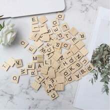 100 Wooden Letters, Spelling Game Letters, Wooden Letters, Movable Letters, Letter Blocks (A To Z), Suitable For Handicrafts, Learning, Spelling, Gifts - Yellow - View 6