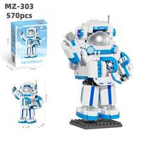 Creative Astronaut Building Blocks Desk Decor DIY Handmade Assembly Home Decoration, Gifts For Friends, Christmas, Wedding, New Year, Birthday - Multicolor - View 12