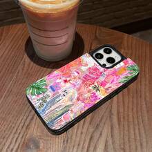 Fondo de pantalla con un collage rosa y caprichoso. Esta elegante funda es compatible con los modelos  16, 15, 14 Pro Max, 13, 12, 11, XR y XS Plus. Fabricada en silicona TPU, ofrece protección contra golpes y caídas, además de una sensación superior. Es un regalo ideal para familiares, amigos y seres queridos, y una opción perfecta para Navidad.fundas para  13,funda  13,funda  16,fundas ,funda  15,funda para ,fundas para  16,fundas  11,fundas  15,funda  17,protector para ,funda  14,fundas  12,fundas  14,funda  17 pro max,fundas  13,fundas> - Rosa - Ver 2