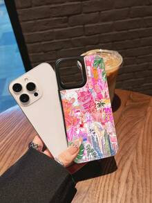 Fondo de pantalla con un collage rosa y caprichoso. Esta elegante funda es compatible con los modelos  16, 15, 14 Pro Max, 13, 12, 11, XR y XS Plus. Fabricada en silicona TPU, ofrece protección contra golpes y caídas, además de una sensación superior. Es un regalo ideal para familiares, amigos y seres queridos, y una opción perfecta para Navidad.fundas para  13,funda  13,funda  16,fundas ,funda  15,funda para ,fundas para  16,fundas  11,fundas  15,funda  17,protector para ,funda  14,fundas  12,fundas  14,funda  17 pro max,fundas  13,fundas> - Rosa - Ver 1