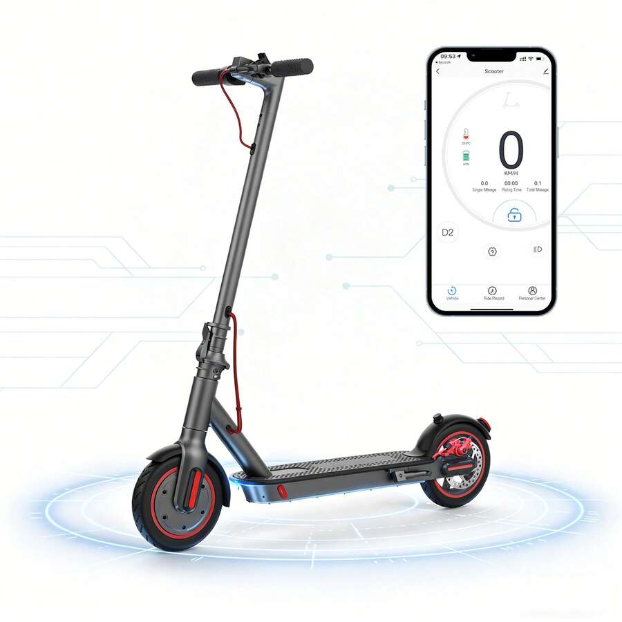 350W Adult Electric Scooter: Equipped With A 36V/10Ah Battery And 8.5-Inch Puncture-Proof Tires. It's Foldable, Features A 350W Motor, Has A Top Speed Of 25 Km/H, A Range Of 22 Miles, And A Maximum Load Capacity Of 120 Kg. It Also Comes With APP Functionality And High-Speed Performance. Suitable For Users Aged 15 To 70, It Can Be Given As A Birthday Or Christmas Gift. - màu đen - Xem 1