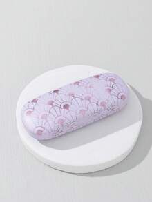 1 pieza Estuche de gafas con estampado de corazón degradado lindo para mujer, adecuado para la escuela y citas - Púrpura - 275 - Ver 1