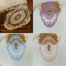 4pcs Polyester Kitchen/Dining Table Placemats, Embroidered Decorative Mats For Heat Insulation, Anti-Scratch, Anti-Dust, Suitable For Wedding, Party, Gift, Birthday, Christmas - White - View 2