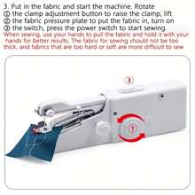 1套手持缝纫机，含1套缝纫工具包，满足所有家庭缝纫需求 - 快速缝纫迷你便携式缝纫机，适合初学者和成人，易于使用，适用于缝制衣服、布料、居家旅行、DIY（颜色随机） - 彩色 - 查看 7