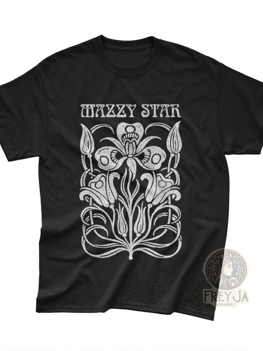 Mazzy Star T-Shirt - Unisex Music Band Merch - Gift For Mazzy Star Fans - Rock Music Tee - Vintage Rocker Style Shirt - 黑色 - 查看 1
