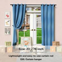 Lightweight, Minimalist & Practical Black Curtain Rod Set, Spiral Assembled, Fits 23-80 Inch Windows, Suitable For Hanging Thin Curtains, Shades, Sheers. Wall-Mounted Installation. Suitable For Bedroom, Patio, Kitchen, Living Room, Dining Room, Office. Curtain Rod Comes With Clip Rings