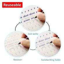 1 cuốn vở tập viết chữ có thể tái sử dụng, kèm bài tập thư pháp tiếng Anh, luyện cầm bút theo phương pháp Montessori, vở tô chữ. Quà tặng kèm: 1 bút bi, 10 ruột bút thay thế, 1 cán bút chì màu ngẫu nhiên. Bao gồm các phần cơ bản, câu và ví dụ. Vở bài tập khổ lớn, thiết thực và bền chắc, giúp học viết tiếng Anh, bảng chữ cái và câu, phù hợp cho năm học mới, quà Giáng sinh, lý tưởng cho giáo viên, học sinh và phụ huynh. - Màu xanh nhạt - Xem 4