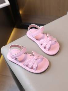 Baby Soft Bottom Comfortable Open Toe Flat Sandals - Pink - View 3