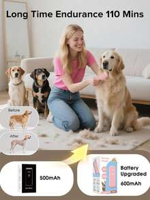 电动宠物理发器，专业无线充电式狗狗理发器，低噪音狗狗修剪器，适用于小型和大型宠物，猫咪剃毛器，狗狗剃毛刀，宠物美容套装，IPX7级防水 - 彩色 - 查看 17