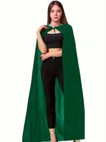 Capa de fantasia para festa de carnaval (1 peça), ideal para cosplay de Ceifador, perfeita para baile de máscaras, traje e adereço para apresentações de vampiros e magos. - Verde - Ver 4
