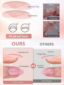 Bộ 24 miếng dán móng tay hình oval và trái tim ngắn, màu đỏ tía, kiểu Pháp, kèm 1 gel dán và 1 dũa móng, hoàn hảo cho móng tay acrylic ngắn, phù hợp cho phụ nữ và bé gái sử dụng hàng ngày và làm phụ kiện móng tay cho tiệc Valentine. - Nhiều màu - Xem 4