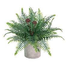 1 Pot 13.8 Inch Artificial Boston Fern Plant - Fake Potted Plant, Artificial Green Plant, Suitable For Indoor Home, Office, Dining Table, Farmhouse, Bathroom, Yard, Garden Decor, And Gifts - Green - View 12