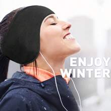 Protetores de Orelha Unissex de Fleece, Estilo Faixa de Cabeça de Inverno, À Prova de Frio e Quente, Adequado para Corrida, Ciclismo, Esqui - Multicolorido - Visão 2