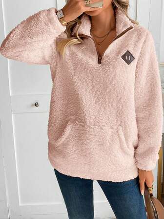 Women's Fashionable Long Sleeve Fleece Zip-Up Hoodie