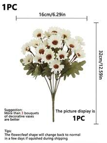 1/3/5-Piece Pack Of 21 Artificial Daisy Bouquets | Bridal Bouquets, Valentine's Day Gifts, And All-Season Home/Event Decorations. Valentine's Day Garden. - White - View 12
