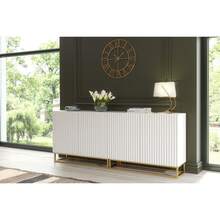 Ripple Duo Sideboard 200cm - Modern Fluted Design With Push To Open Doors - White - View 6