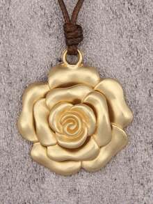 قلادة معدنية بلون ذهبي بشكل بيضاوي، سلسلة طويلة بتصميم بسيط وأنيق، هدية عيد الميلاد/عيد الميلاد/عطلة - خاتم بيضاوي ذهبي - مشاهدة 21