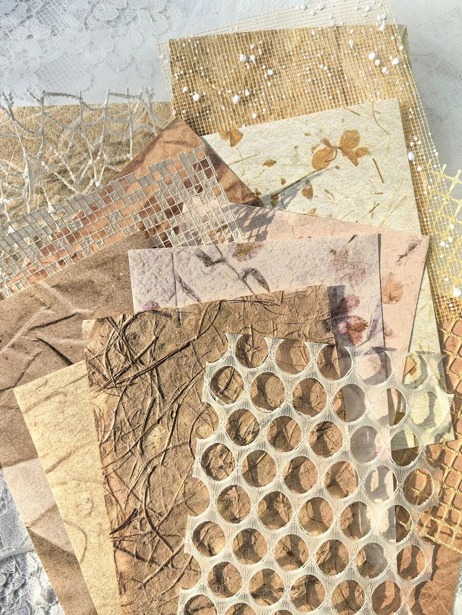 15 ورقة/1 حزمة من الورق المطبوع بالدانتيل القديم للحساب اليدوي، خلفيات للكولاج والألبوم والتجليد والبطاقات والمشاريع اليومية DIY