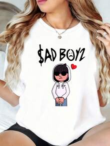 1pc women's men's T-shirt, Day of the Dead, couple's outfit, breathable fabric, unisex, round neck, short sleeved, regular length, suitable for all seasons, machine washable, comfortable T-shirt - Blanco - Ver 1