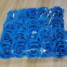 Bộ 20/5 bông hồng tím nhân tạo, gồm 20 cành. Hoa hồng nhân tạo trang trí, thích hợp để tự làm bó hoa cưới, trang trí bàn ăn gia đình, tiệc tùng, ngày lễ tình nhân, Giáng sinh, Halloween, Lễ Tạ ơn. - Xanh đậm - Xem 7