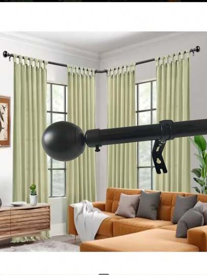 1根直径0.98英寸（约2.5厘米）的可调节重型窗帘杆，适用于31.5-158英寸（约80-400厘米）的窗户，带支架，单杆设计，现代窗帘配件，适用于客厅、卧室、浴室、厨房、推拉门等家居装饰。