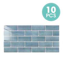 1/10/20 pezzi - Adesivi murali in PVC lucido autoadesivi - 30cm X 15cm, adatti per paraschizzi in cucina e adesivi murali in bagno, impermeabili, facili da installare, stili multipli, ideali per la decorazione delle pareti interne - Multicolore - Visualizzare 16