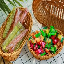 1pc Oval Rattan Woven Fruit Basket, Living Room Snack Basket, Kitchen Storage Basket, Picnic Bread Basket, Home Fruit Basket, Creative Oval Shaped Fruit Tray - Coffee Brown - View 5