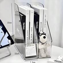 透明书架桌面收纳架，加厚亚克力文件整理架，多功能办公桌收纳架，学生文具架，书挡收纳盒，适合日常使用，可作各种场合的装饰品，圣诞礼物，节日礼物等。 - 透明色 - 查看 4