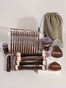 MAANGE Brushes Sets,Giveaways,Professional Makeup Brushes,Complete Makeup Set - Coffee Brown - View 2