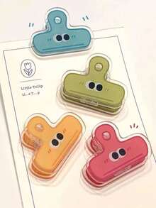 1/4个可爱趣味亚克力双面多功能笔记夹学生书夹随机颜色 - 彩色 - 查看 10