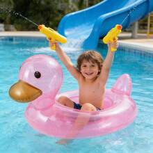 1个充气儿童座椅圈，PVC材质，可爱小鸭造型，适合泳池和海滩使用 - 彩色 - 查看 11