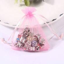 YQQ 100 Piezas Bolsas de Organza 7*9 CM Bolsa De Regalo con Cordón Organza Bolsas de Regalo Bolsas de Cordón Bolsas de Regalo para Joyas para Navidad Cumpleaños Fiestas Bodas Regalos Caramelos Auriculares Joyas Muestras Pequeñas rosa1190 - Rosa - Ver 4