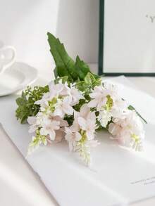 1 Bunch Artificial Lavender Flower Bouquet, New Year Bouquet, Faux Hydrangea, Suitable For Room Decor, Autumn Decor, Garden Center Decor, Party, Gift, Bride Wrist Corsage, Harvest Festival, Decor, Wedding Decor, DIY Flower Wall Backdrop, Valentine's Day Gift, Decorative Accessory, Front Yard Decor - Baby Pink - View 4